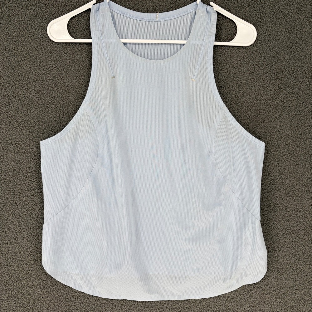 Lululemon Swiftly Tech Racerback Tank Top Light Blue Mesh Athletic Run Sz 10/12